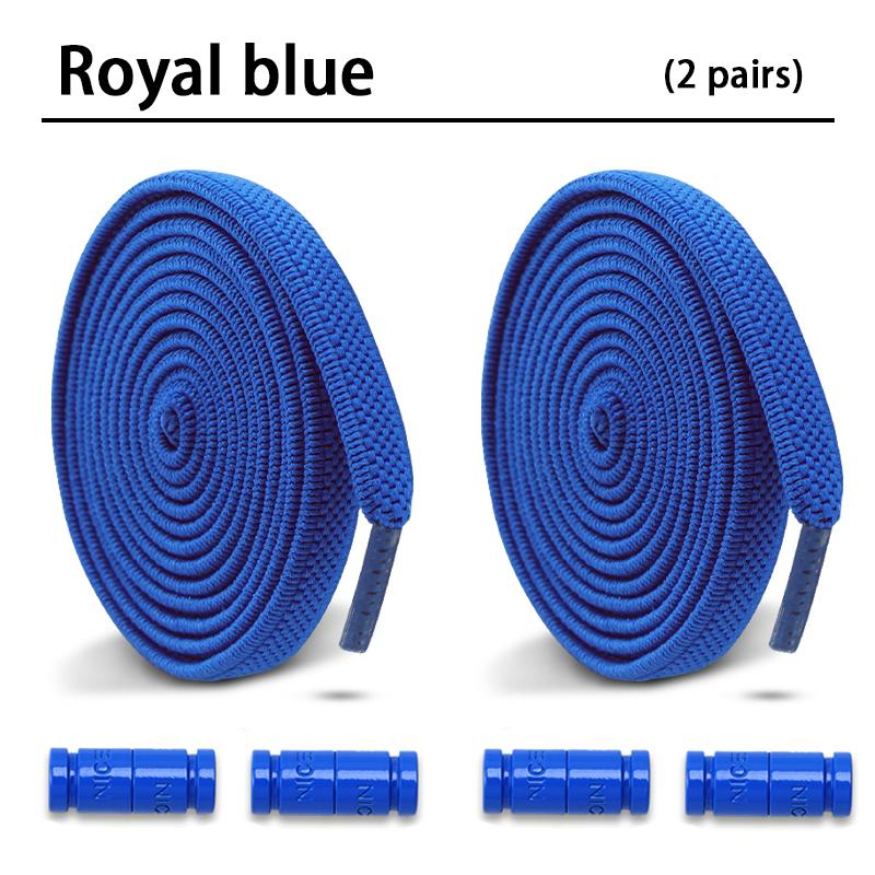 2Pair New Colorful Capsule Lock Shoelaces Without Ties Elastic Laces Sneakers No Tie Shoe Laces Kids Adult 0.6cm Flat Shoelace