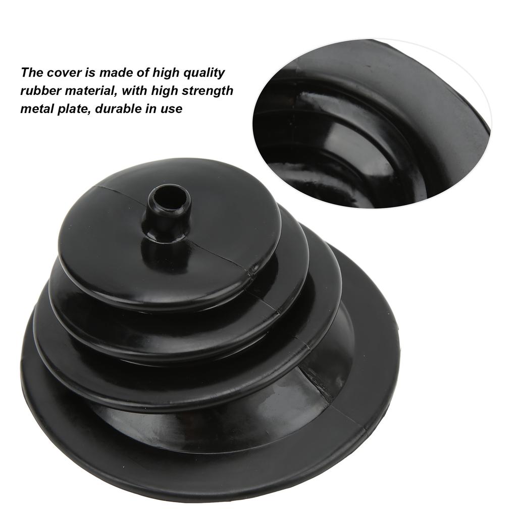 Gear Shift Gaiter Shifter Gaiter Gear Shift Handbrake Lever Boot Plate Kit Dustproof Black Rubber Round 5.250in/13.3cm Universal