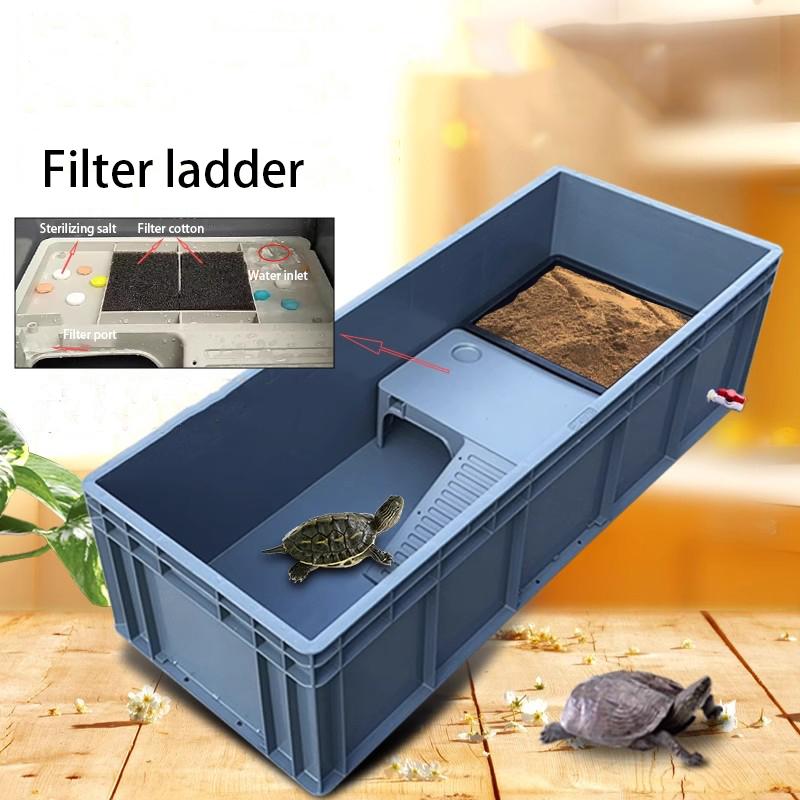 Household Terrariums Large Turtle Breeding Box Aquarium Amphibious Ecological Transport Box Thickened Turtle Tank with Drainage