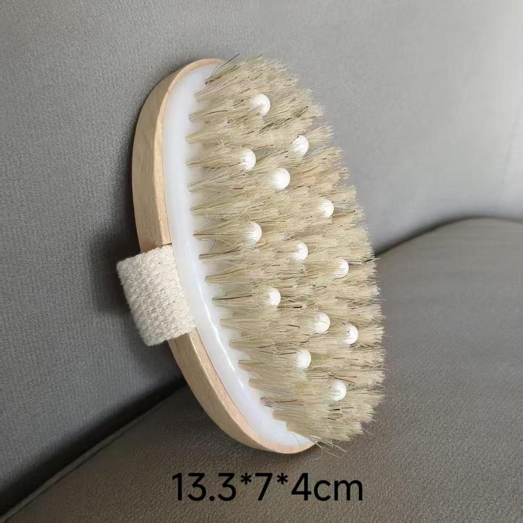 Beech Wood Pig Bristle Bath & Body Brush for Skin Cleansing and Massage
