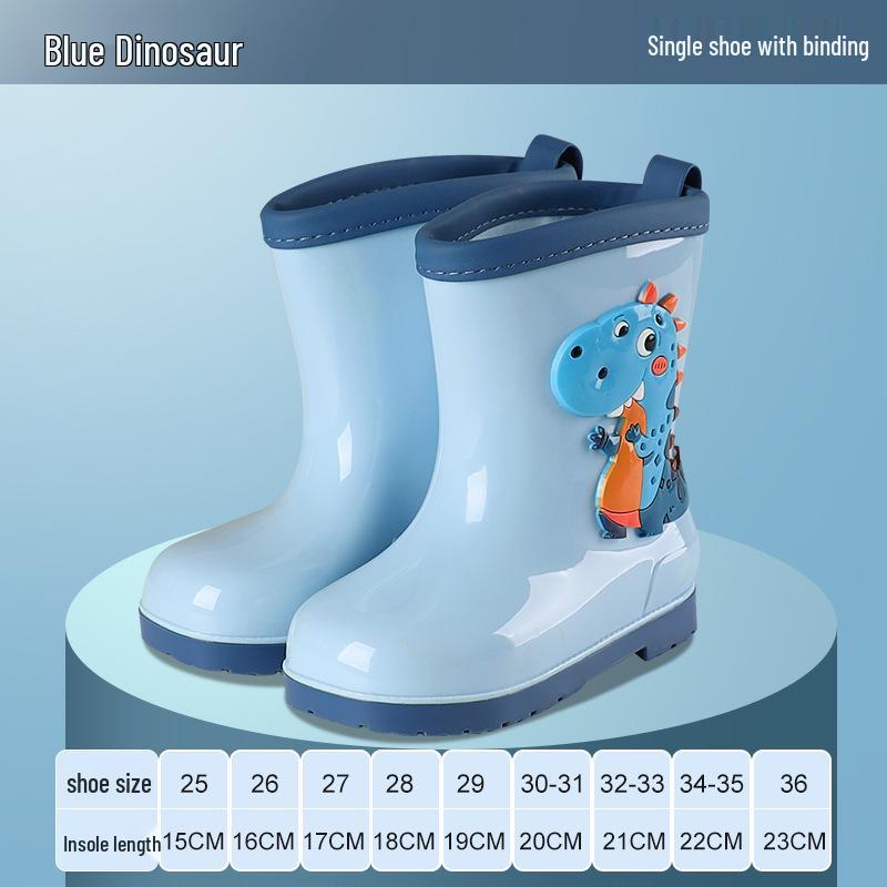 Kinder Cartoon Regenstiefel, Rutschfest mit elastischer Öffnung und weicher Samtsohle für ältere Kinder