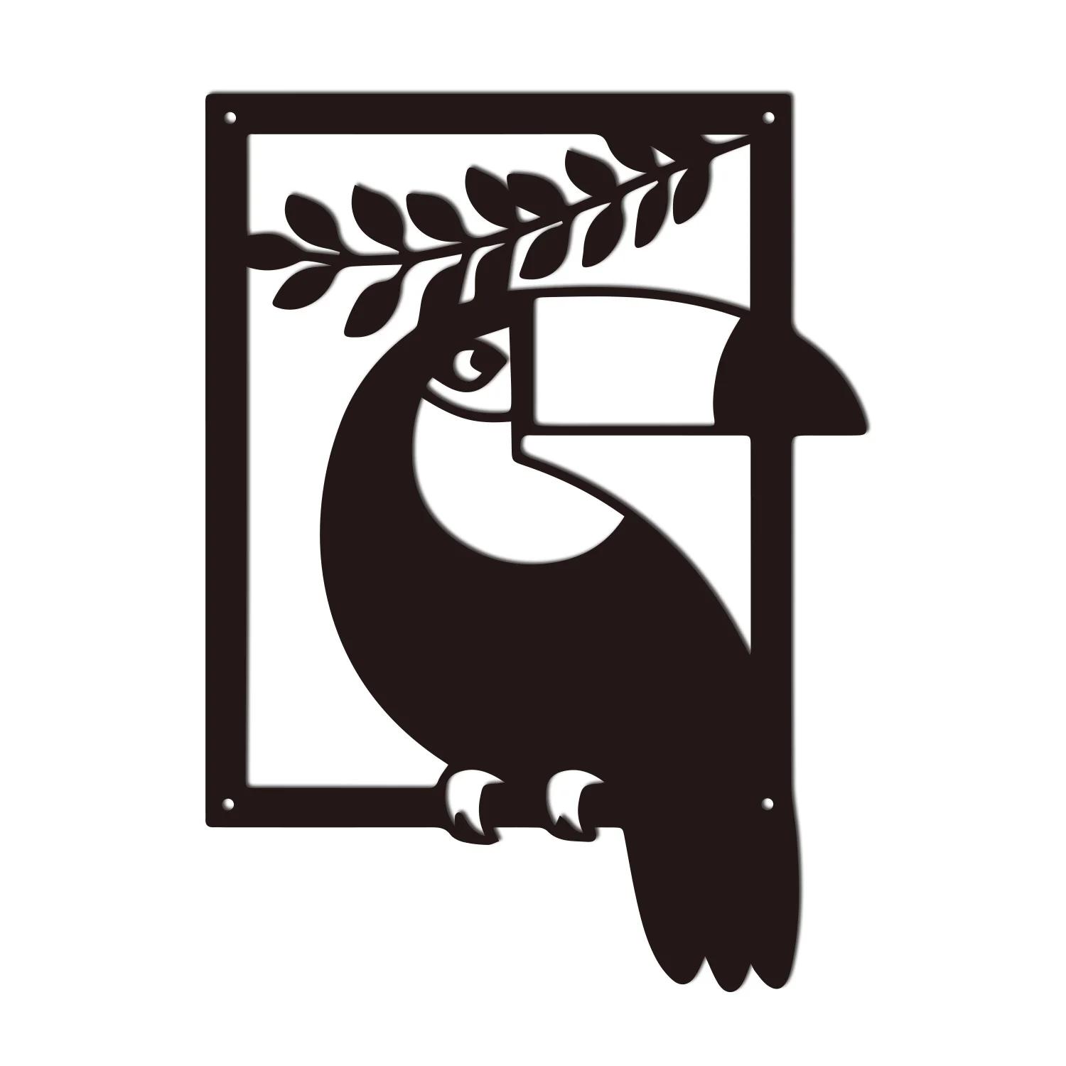 

1 шт. Тукан, металлическое настенное искусство, тропическая птица, дизайн, элегантное искусство с птицами для стильного настенного декора, идеальное тропическое настенное украшение чёрный