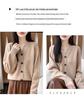 Autumn/Winter Pure Wool Thick V-Neck Long Sleeve Heather Yarn Cardigan Sweater