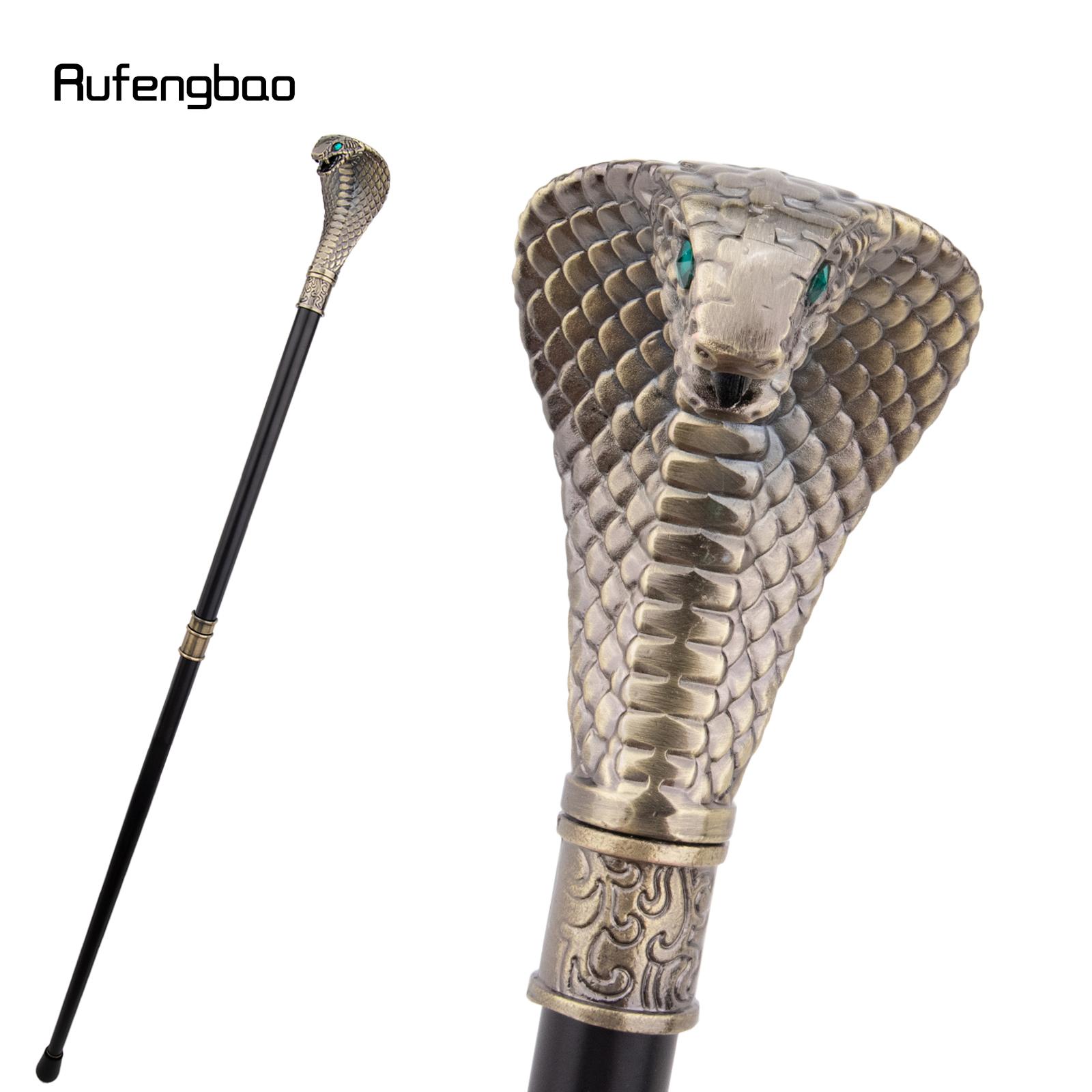 

Copper Luxury Cobra Snake Handle Fashion Walking Stick for Party Decorative Walking Cane Elegant Crosier Knob Walking Stick 94cm