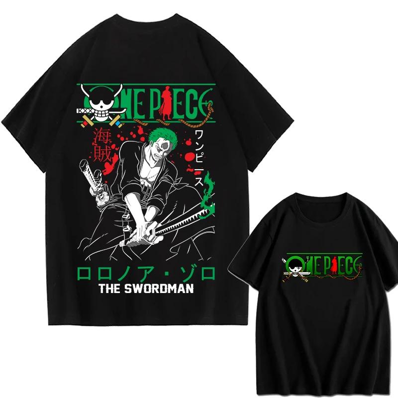 ONE PIECE Zoro Luffy Gear 5 Printed Loose Short-sleeved Cotton T-shirt Summer Tide Pure Cotton Unisex Parent-child Clothing