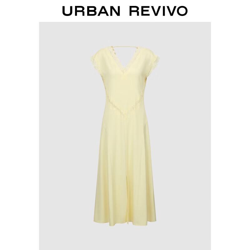 

UR Women s 2025 Autumn V-Neck Lace Slit Dress XL