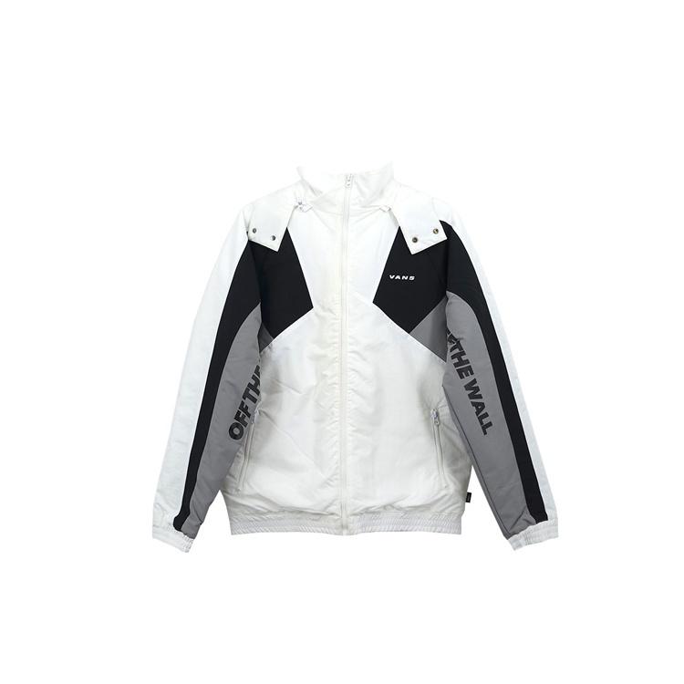 Men s Vans Contrast Color Stitching hooded Athleisure Casual Sports Jacket White VN0A49K2YB2 S