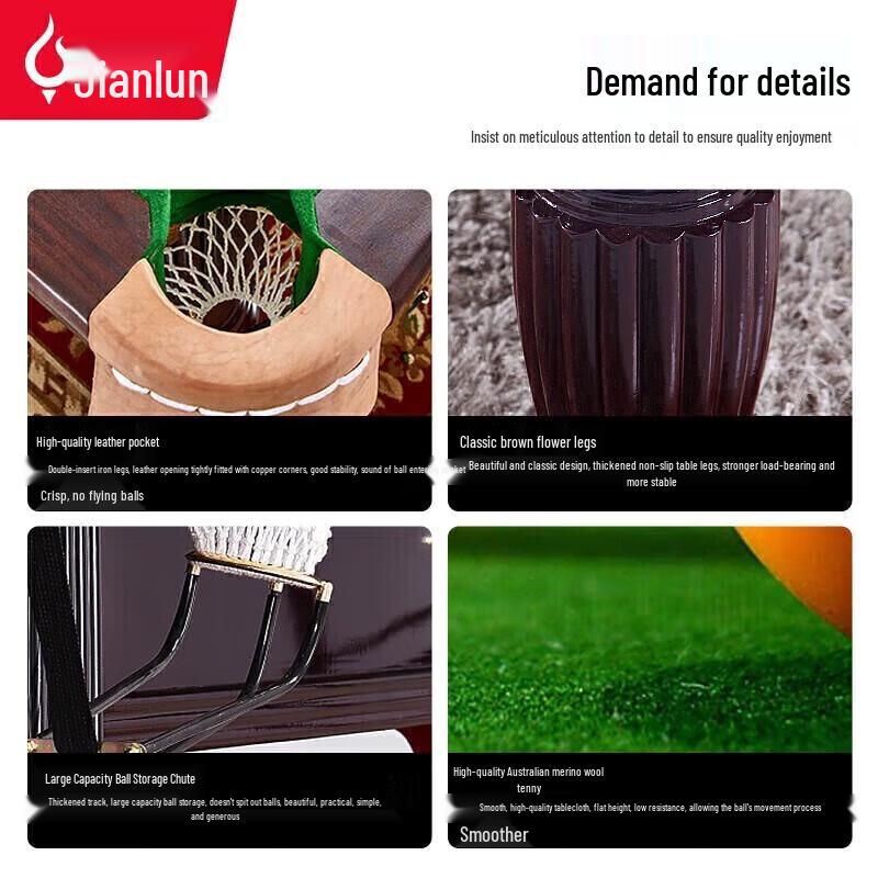 JEEANLEAN Standard 8-Ball Nine-Foot Billiard Table