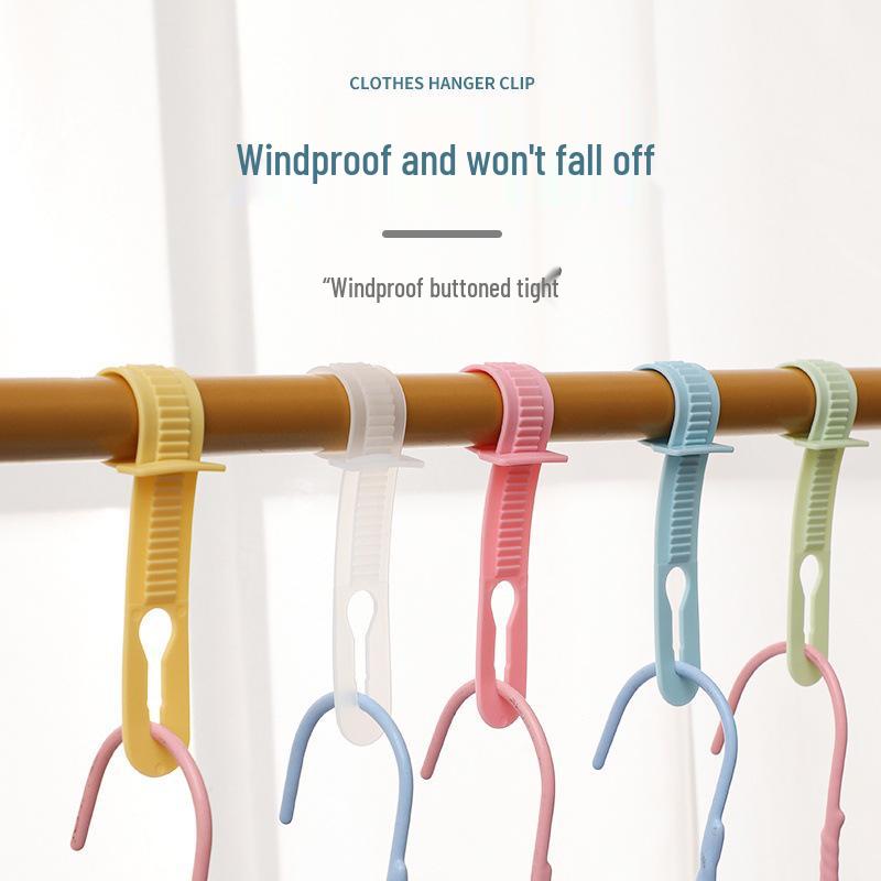 Windproof Non-Slip Clothes Drying Hanger with Anti-High-Rise Clips