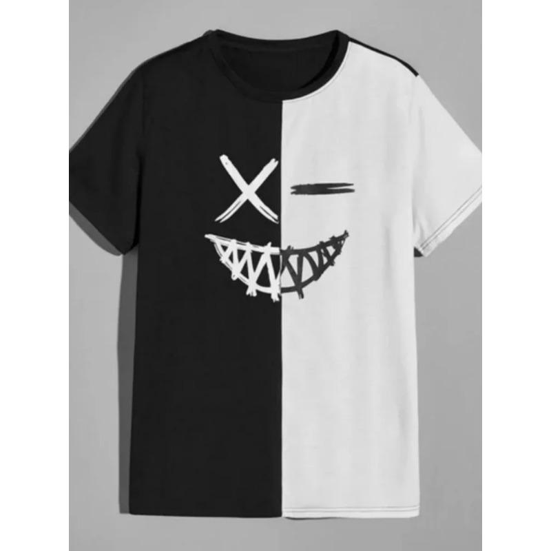 Vtipná trička Módní Hip Hop Potištěná trička Léto Street Tide Módní design Krátký rukáv Ležérní Pánské tričko