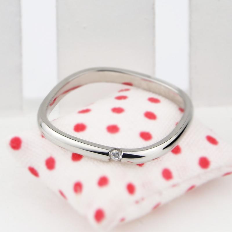 Verkauf Edelstahl Schmuck Quadratische Form Kristall Ring für Liebe Frau Ring Party Geschenk Großhandel