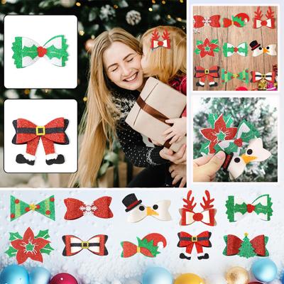 Weihnachts-Haarspangen, Glänzende Pailletten Große Schleife Haarspangen Weihnachts-Haarschmuck Geeignet für Mädchen Damen Weihnachtsfeier Geschenke