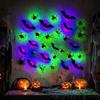 Leuchtende LED-Wandaufkleber 3D Fledermaus Halloween Dekorationen Innen Außen Dekor