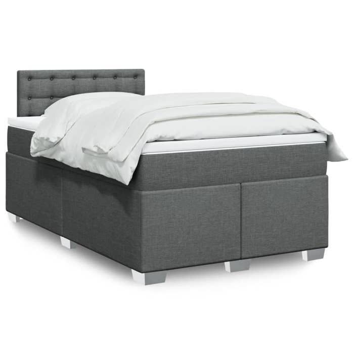 VidaXL Sommier à lattes de lit avec matelas Gris foncé 120x200cm Tissu 3288170