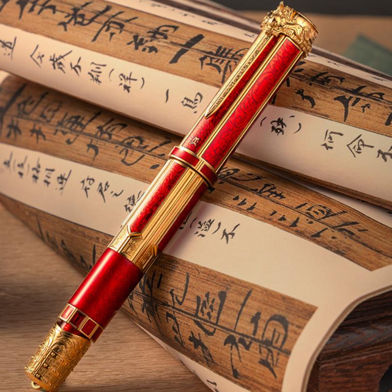 Limited Hongdian D6 HanXi Yun Iraurita Nib Piston Fountain Pen Dynasty Series Nib Exquisite Retro Writing Engraved Gift