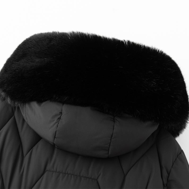 Parka Lungă de Damă la Modă, Paltoane de Iarnă cu Glugă și Guler din Blană Faux, Palton Gros și Călduros, Jachete de Damă