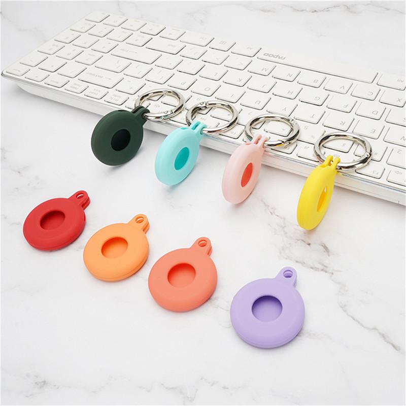 Soft Liquid Silicone Protective Case For Apple 2021 Airtag Tracker Protective Sleeve Locator Hangable Keychain Cover Accessories