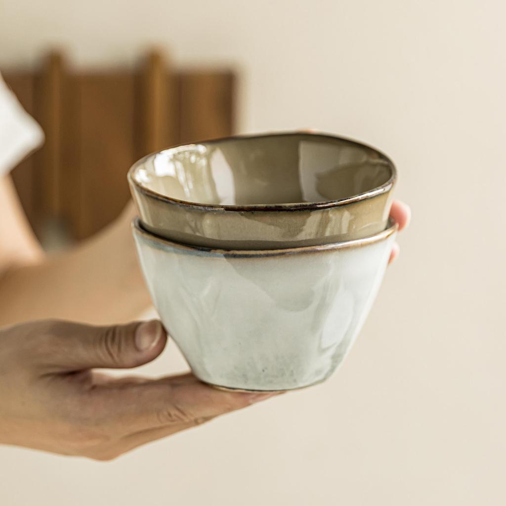 Rice Bowl Multiple Ceramic Bowls Kiln-Changed Tableware Household Japanese-Style Small Bowls Eating Bowls Vegetable Bowls Round Dessert Bowls