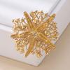 Weiman Pearl Starfish Flower Brooches Luxury Women Fashion Rhinestone Crystal Gold Plated Alloy Customize Designer Brooch Pins