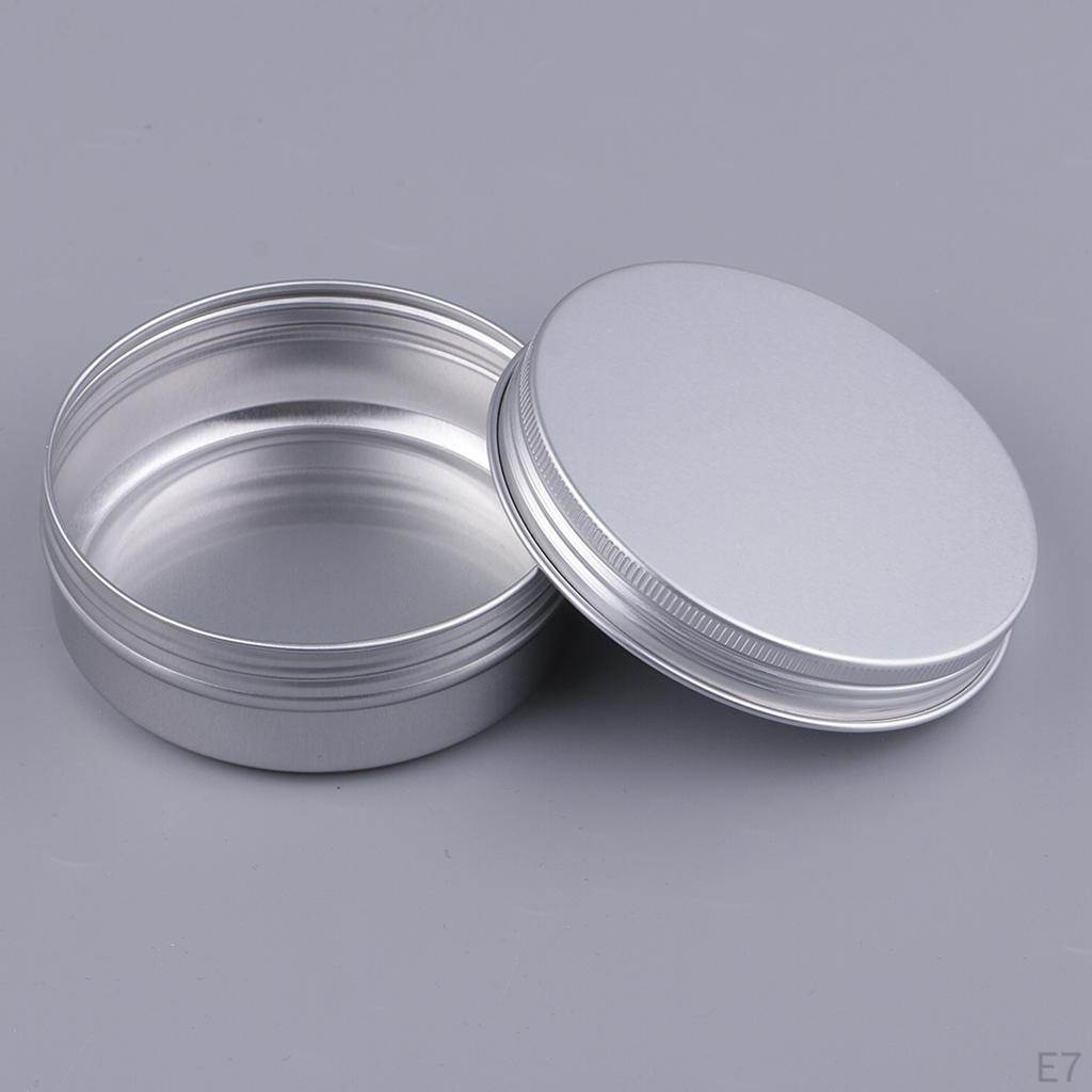 30ml/40ml/120ml Empty Aluminium Cosmetic Pot Container Box Screw Lid Can Bottle Lot - Silver Colors
