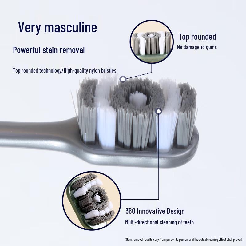 Men's Adult Toothbrush, Medium & Hard Bristles, 4-Pack