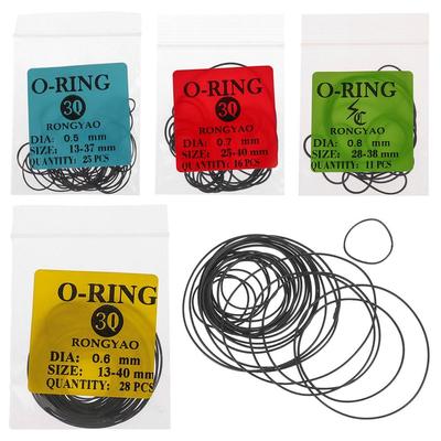 1Pack Durable Waterproof Watch Gaskets 0.5/0.6/0.7/0.8mm Rubber Rubber O-Ring Repair Tools O-Ring Gasket for Watchmaker