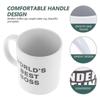 350ml Keramiktasse Dunder Mifflin Worlds Best Boss Wasserbecher Persönlichkeit Büro Kaffeetasse (Weiß) Neuankömmling