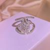 Independent Station Platinum Plated Ring Female Creative Geometric Micro-Set Zircon Engagement Ring