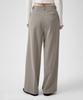 MUSINSA STANDARD WOMAN Women'S Summer Wool One-Pleat Wide Hidden Elastic Waist Slacks [Light Beige]