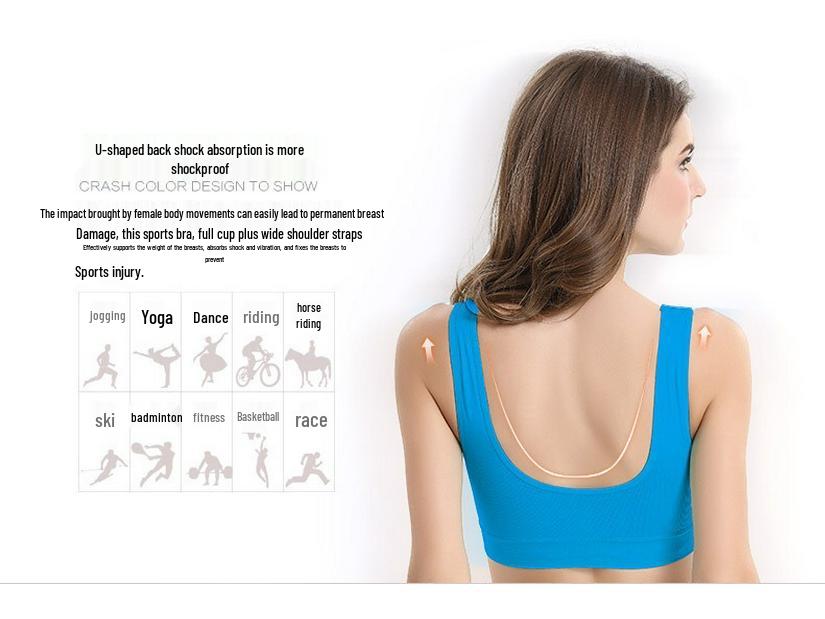 12-Color Seamless Shockproof Yoga Sports Bra