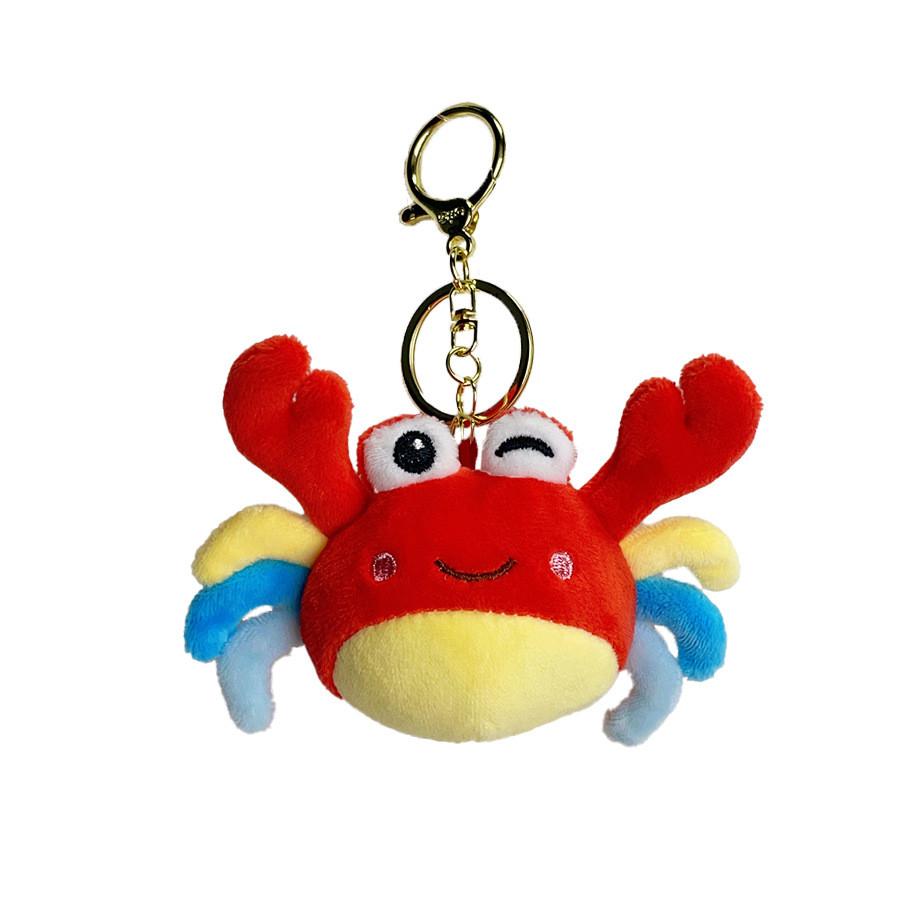 Plush Crab Keychain Toy With Polyester Filling For Kids And Adults
