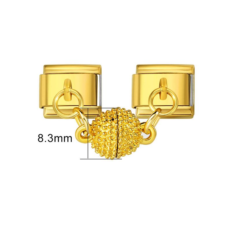 Removable Magnetic Attraction Cute Heart Italian Charm Link Buckle Stainless Steel Bracelet  Diy Making Beads Jewelry