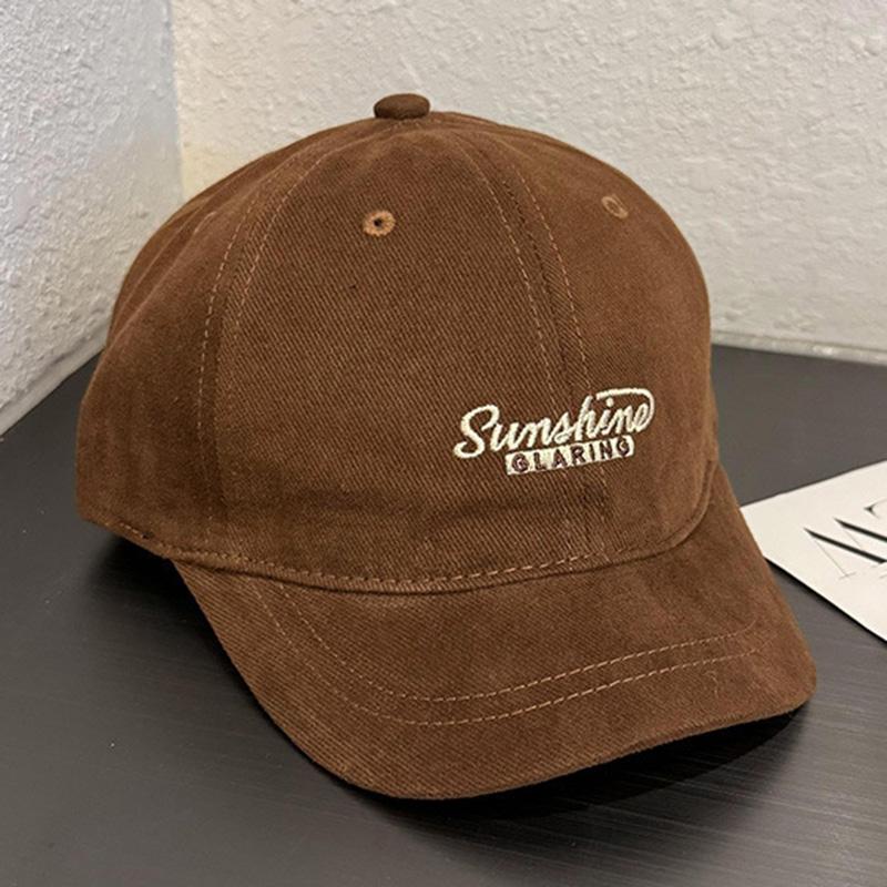 

Vintage-Inspired Baseball Cap Adjustable Sun-Protective Street Style Hat Short Brim Polyester Woven Fabric Classic Adjustable шоколадний