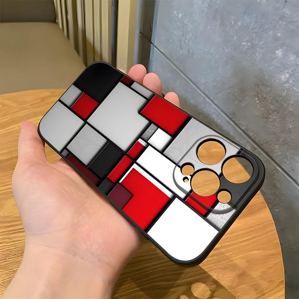 Pattern Abstract Piet Mondrian Phone Case For IPhone 17 Pro Max 15 Pro 16 14 Plus 12 13 Mini 11 Pro Shockproof Soft Cover