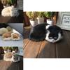 Animal Plush Cat Model With Faux Fur For Home Decor And Photography Props