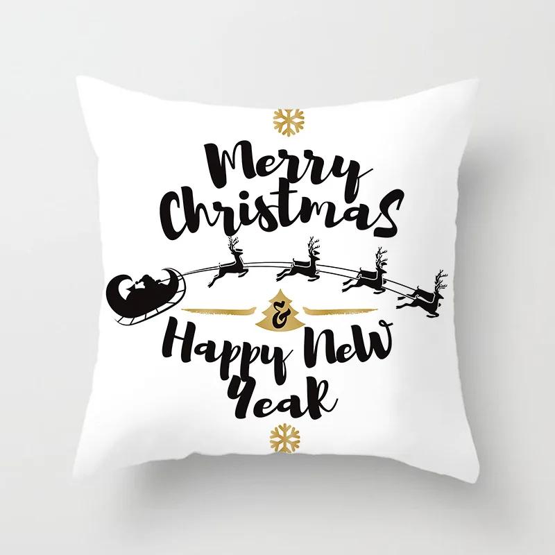 Christmas Cushion Cover Merry Christmas Decoration Pillowcases Santa Claus Throw Pillow Case Christmas Cushion Cover Navidad