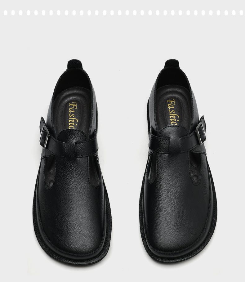 Spring Autumn 2025 Men's Business Casual Slip-On Leather Shoes with Soft Sole and Upper