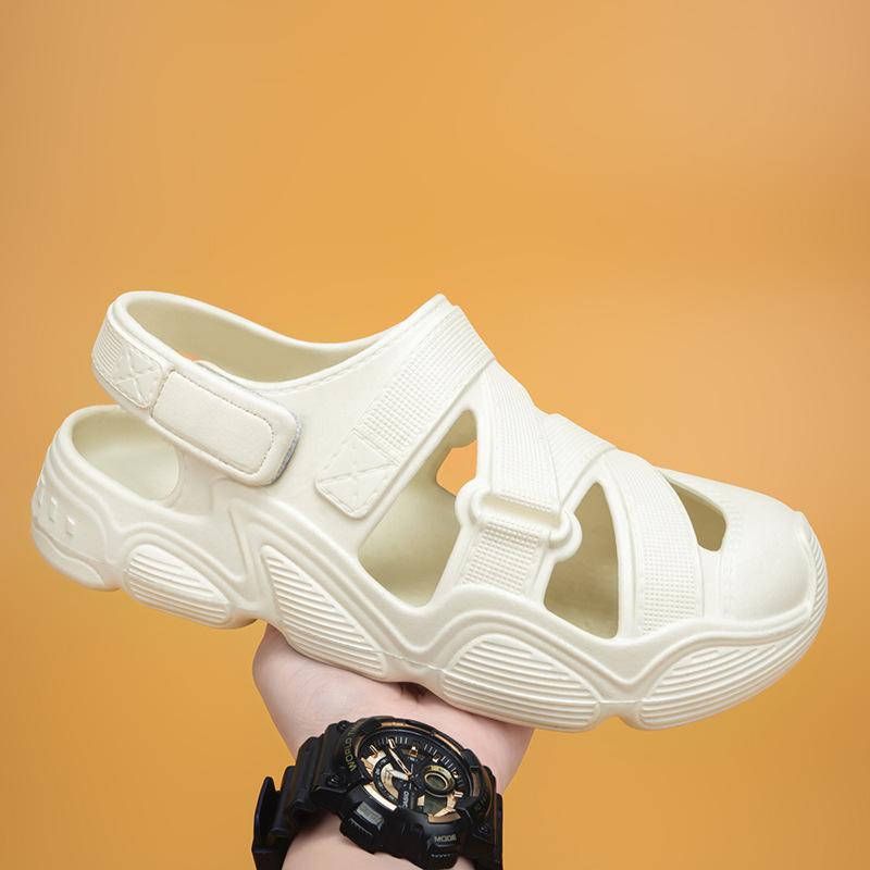 Trendy Soft Comfortable Sole EVA Sports Sandals, Round Toe Wear Resistance Non Slip Slides Sandals Casual Versatile Outdoor Beach Slippers