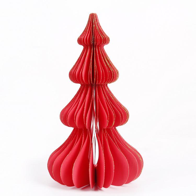 Origami Honeycomb Christmas Tree Tabletop Ornament for Home and Party Decor