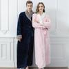 Flannel Nightgown Women Men's Winter Plus Size Bathrobe Thicken Warm Couples Lovers Long Sleepwear Robe with Belt