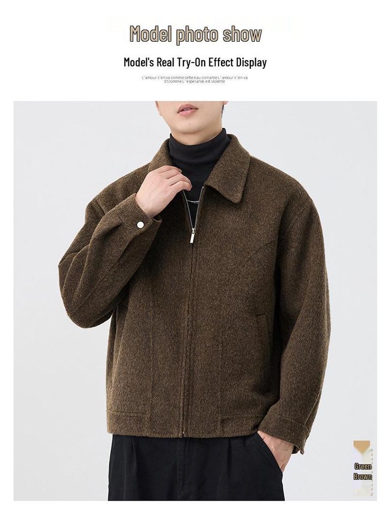 Men's Heavyweight Double-Faced Wool Coat - Thick, Warm Lapel Jacket for Autumn/Winter 2025