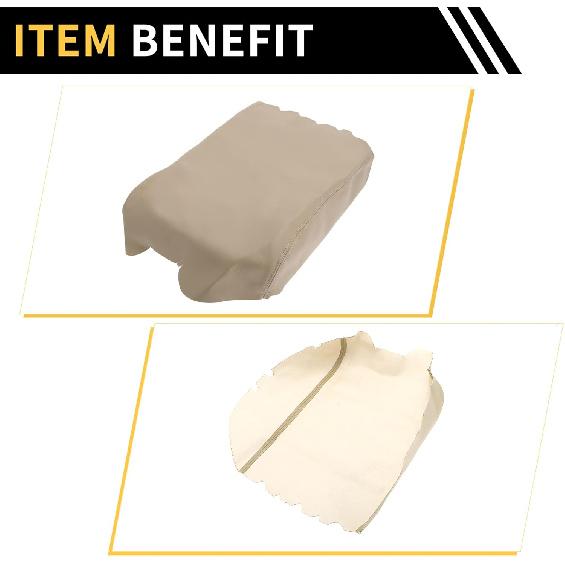 Console Lid Armrest Cover for Toyota Tundra 2007-2013 Tahoe Middle Console Pad Armrest Protector Microfiber Leather with Beige