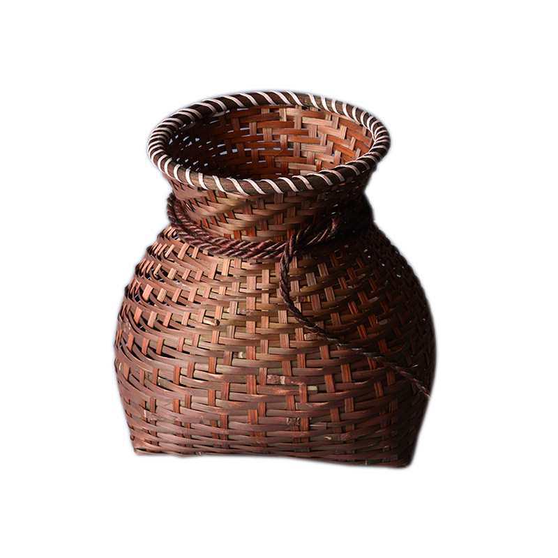 Handmade Small Bamboo Woven Basket for Tea Picking, Storage, or Artistic Dance Performance