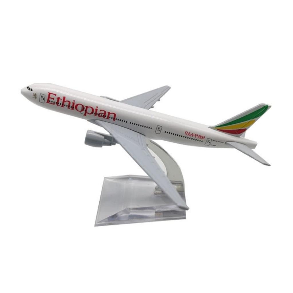 1/400 Maßstab B777 Flugzeug Flugzeugmodell Flugzeugmodell 16cm Luft Äthiopische Airways DruckgusslegierungModellflugzeuge mit Ständer Spielzeug Kind