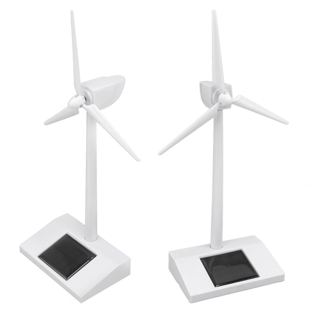 Solar Powered Wind Model DIY Ornament Decoration Science Teaching Educational Desk Windmill Model