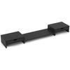 Dual Monitor Stand Riser with 2 Drawers, Adjustable Length and Angle, 116cm Monitor Riser for Laptop, Computer, PC, Small Printer, Black