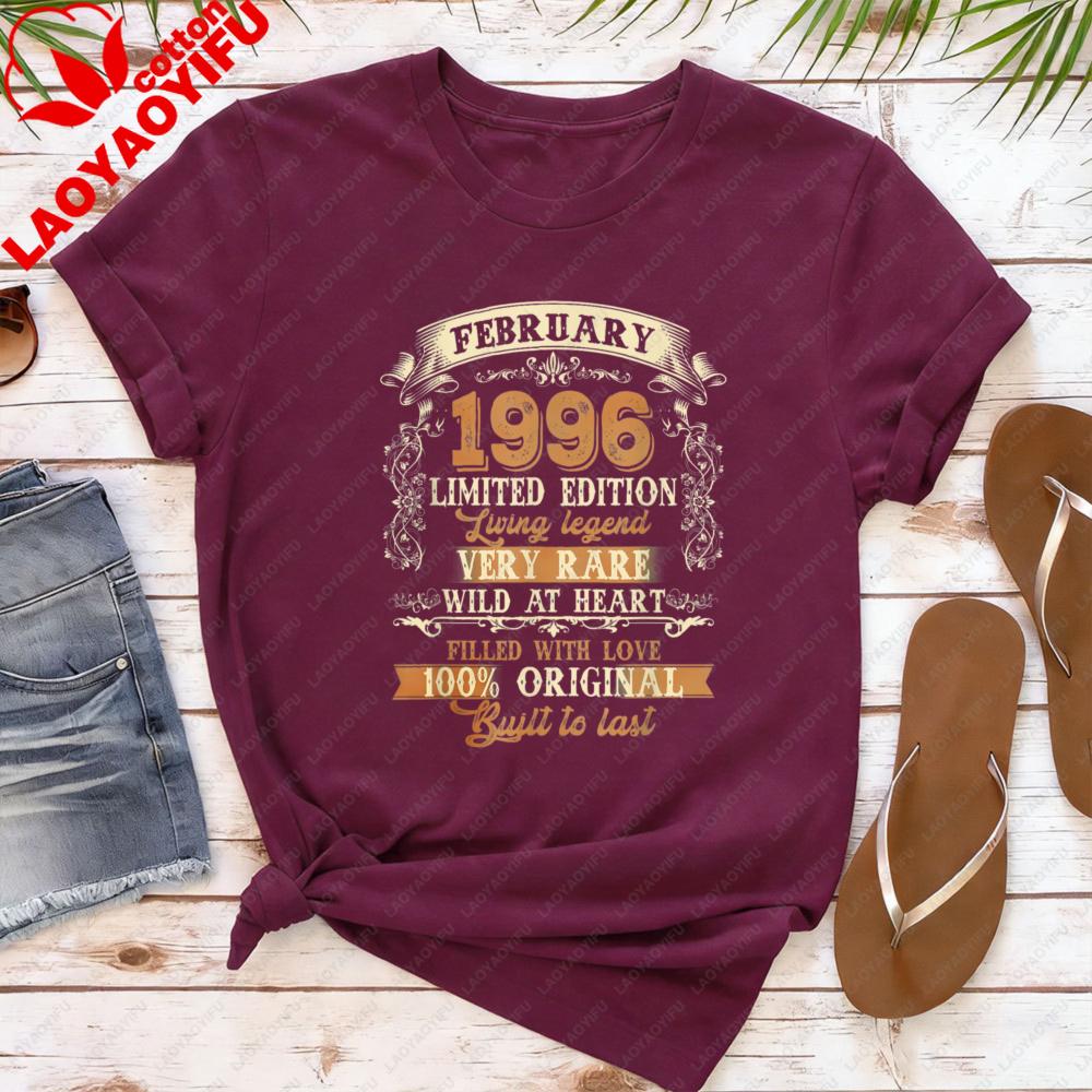 

1996 Birthday Legend Women TShirt Cotton Short Sleeve Casual Fashion Summer Top Birthday Party Gift for The 30th Birthday S
