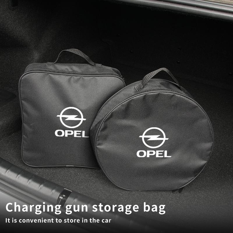 EV Car Charging Cable Storage Box Auto Charger Cables Carry Bag For Opel Corsa Insignia Vectra Zafira Meriva Mokka Grandland OPC