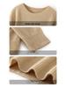 Elegant Autumn/Winter 100% Wool Slimming Pullover Sweater with Round Neck and Long Sleeves for Women
