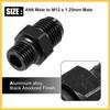 2pcs Black 6AN Male to M12 x 1.25mm Thread Tube Hardline Fuel Line Adapter Oil Gas Pipe Fitting Auto Replacement Parts